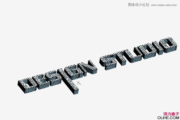 Photoshop設計一款花紋3D文字效果