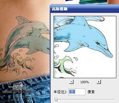 Photoshop制作海豚立体纹身效果,PS教程,图老师教程网