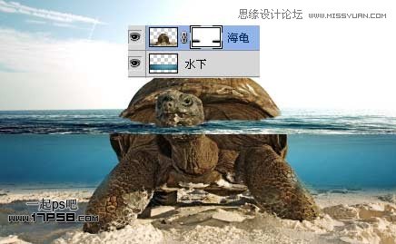 Photoshop创意合成乌龟海岛,PS教程,图老师教程网