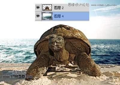 Photoshop创意合成乌龟海岛,PS教程,图老师教程网