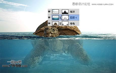 Photoshop创意合成乌龟海岛,PS教程,图老师教程网