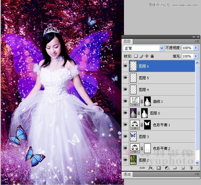 Photoshop合成梦幻的蝴蝶仙子效果,PS教程,图老师教程网