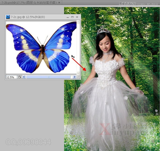 Photoshop合成梦幻的蝴蝶仙子效果,PS教程,图老师教程网