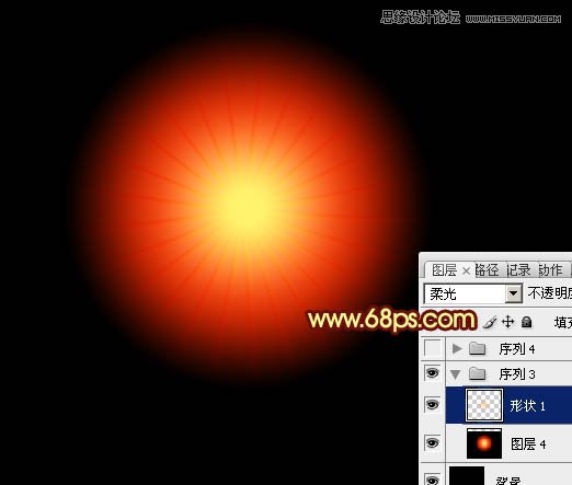 Photoshop制作漂亮的放射烟花效果,PS教程,图老师教程网