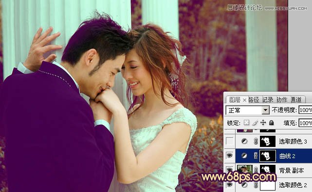 Photoshop调出婚片柔美的黄色调,PS教程,图老师教程网