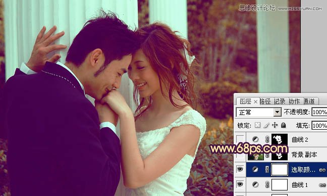 Photoshop调出婚片柔美的黄色调,PS教程,图老师教程网