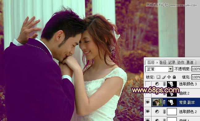 Photoshop调出婚片柔美的黄色调,PS教程,图老师教程网