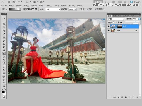 Photoshop给毫无生机外景照片添加云彩,PS教程,图老师教程网