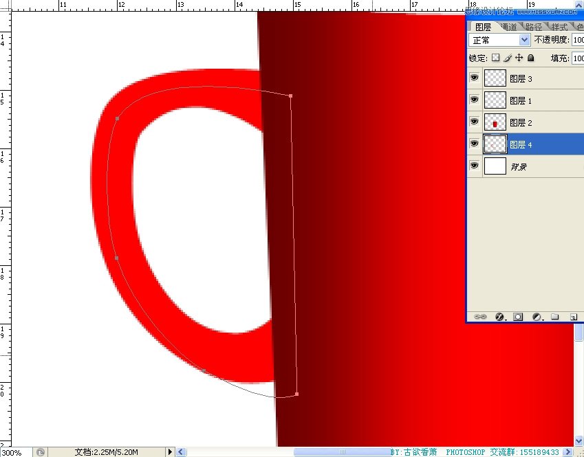 Photoshop鼠绘一个冒热气的红色咖啡杯子,PS教程,图老师教程网