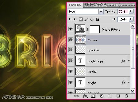 Photoshop制作梦幻光线效果的霓虹字,PS教程,图老师教程网