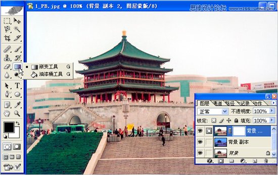 Photoshop两种方法给灰暗外景照片换天空教程,PS教程,图老师教程网