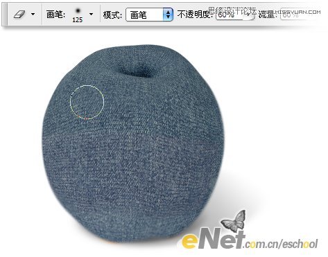 Photoshop创意合成牛仔布纹包裹着的苹果,PS教程,图老师教程网