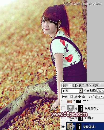 Photoshop调出外景可爱美女复古淡黄色调,PS教程,图老师教程网