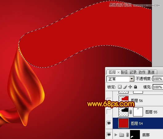 Photoshop制作飘逸的红绸缎教程,PS教程,图老师教程网