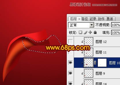 Photoshop制作飘逸的红绸缎教程,PS教程,图老师教程网