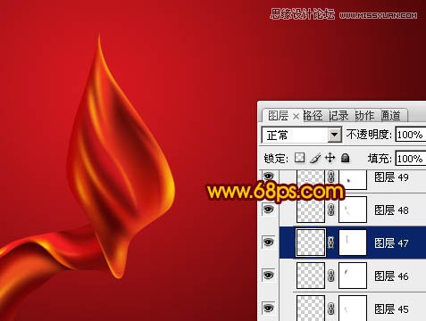 Photoshop制作飘逸的红绸缎教程,PS教程,图老师教程网
