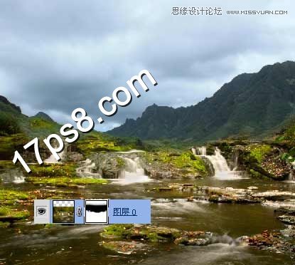 Photoshop合成野外小溪加瀑布教程,PS教程,图老师教程网