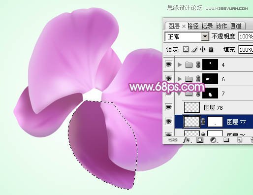 Photoshop绘制漂亮的紫色蝴蝶兰教程,PS教程,图老师教程网