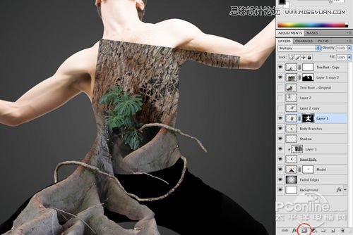 Photoshop合成制作树根人体超自然蜕变场景,PS教程,图老师教程网
