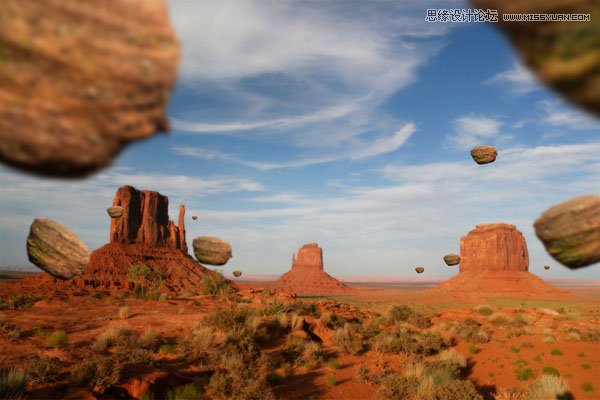 Photoshop合成攀爬在石头上的人像场景,PS教程,图老师教程网