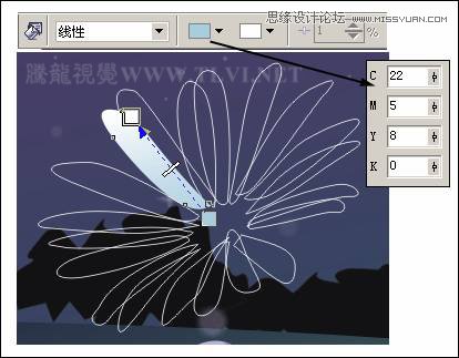 CorelDRAW绘制月圆之夜飞逝的流星教程