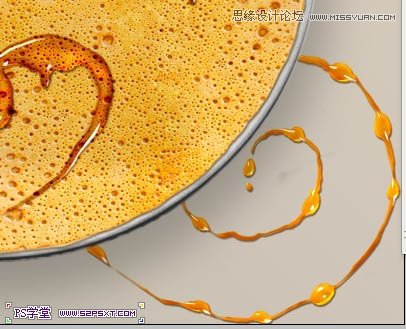Photoshop制作美味煎饼上可口的透明蜂蜜字,PS教程,图老师教程网