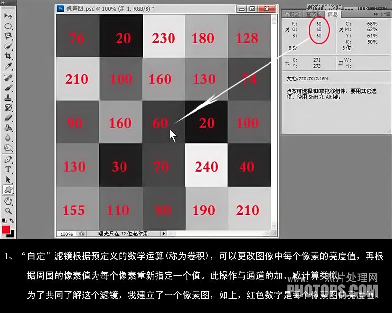 Photoshop基础教程：解析自定滤镜的原理教程,PS教程,图老师教程网