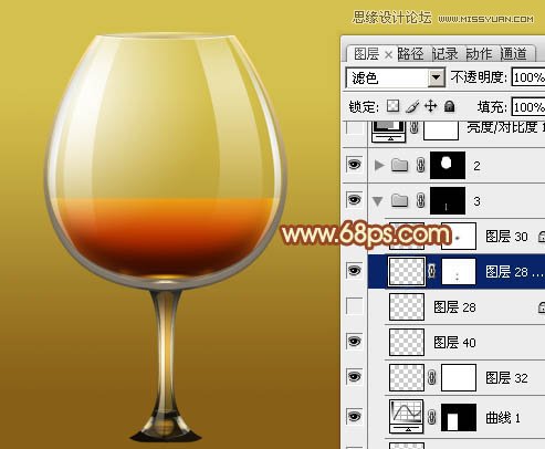 Photoshop绘制质感剔透的玻璃高脚杯,PS教程,图老师教程网