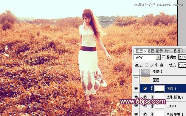 Photoshop调出外景美女秋季金黄色调,PS教程,图老师教程网