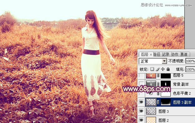 Photoshop调出外景美女秋季金黄色调,PS教程,图老师教程网