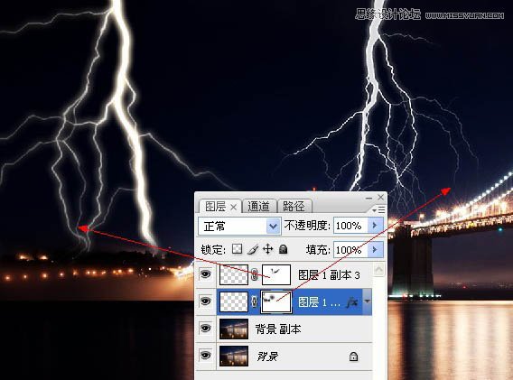 Photoshop利用描边路径制作逼真的闪电,PS教程,图老师教程网