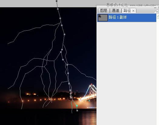 Photoshop利用描边路径制作逼真的闪电,PS教程,图老师教程网