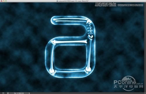 Photoshop制作X光透射艺术字教程,PS教程,图老师教程网