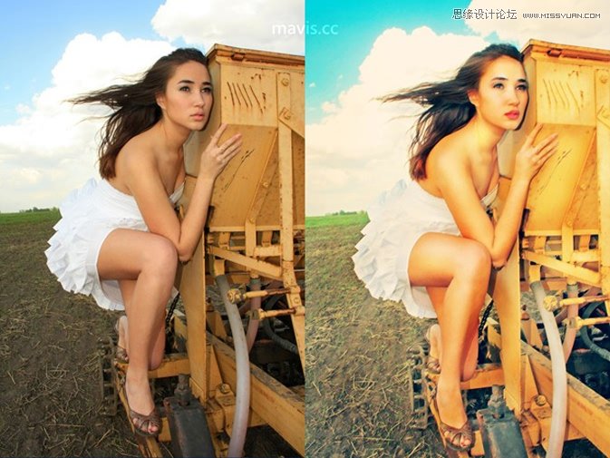 Photoshop调出欧美美女复古黄色调,PS教程,图老师教程网