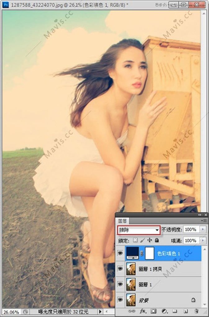 Photoshop调出欧美美女复古黄色调,PS教程,图老师教程网