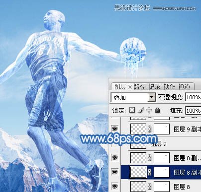 Photoshop合成震撼效果的灌篮冰人,PS教程,图老师教程网