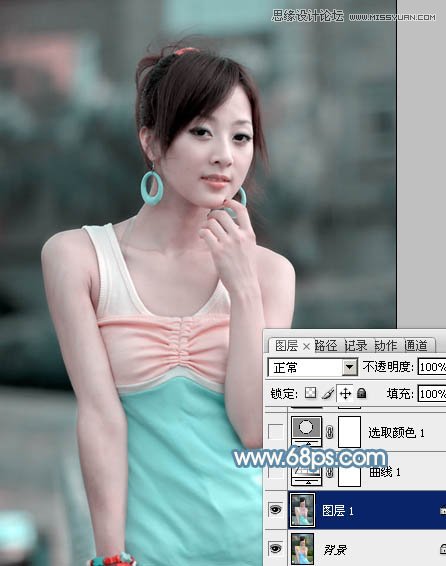 Photoshop调出朦胧效果的外景美女教程,PS教程,图老师教程网