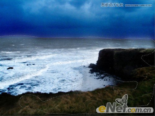 Photoshop合成哑光海景古迹遗址场景,PS教程,图老师教程网