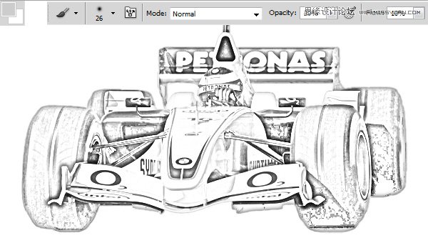 Photoshop把四驱赛车变成铅笔画教程,PS教程,图老师教程网