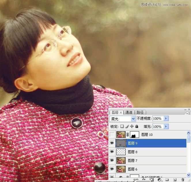 Photoshop调出公园女孩淡淡黄色效果,PS教程,图老师教程网