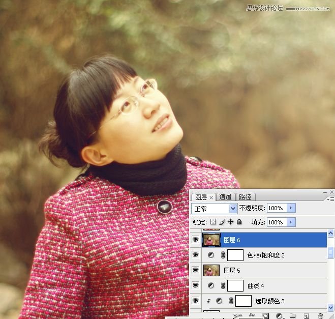 Photoshop调出公园女孩淡淡黄色效果,PS教程,图老师教程网