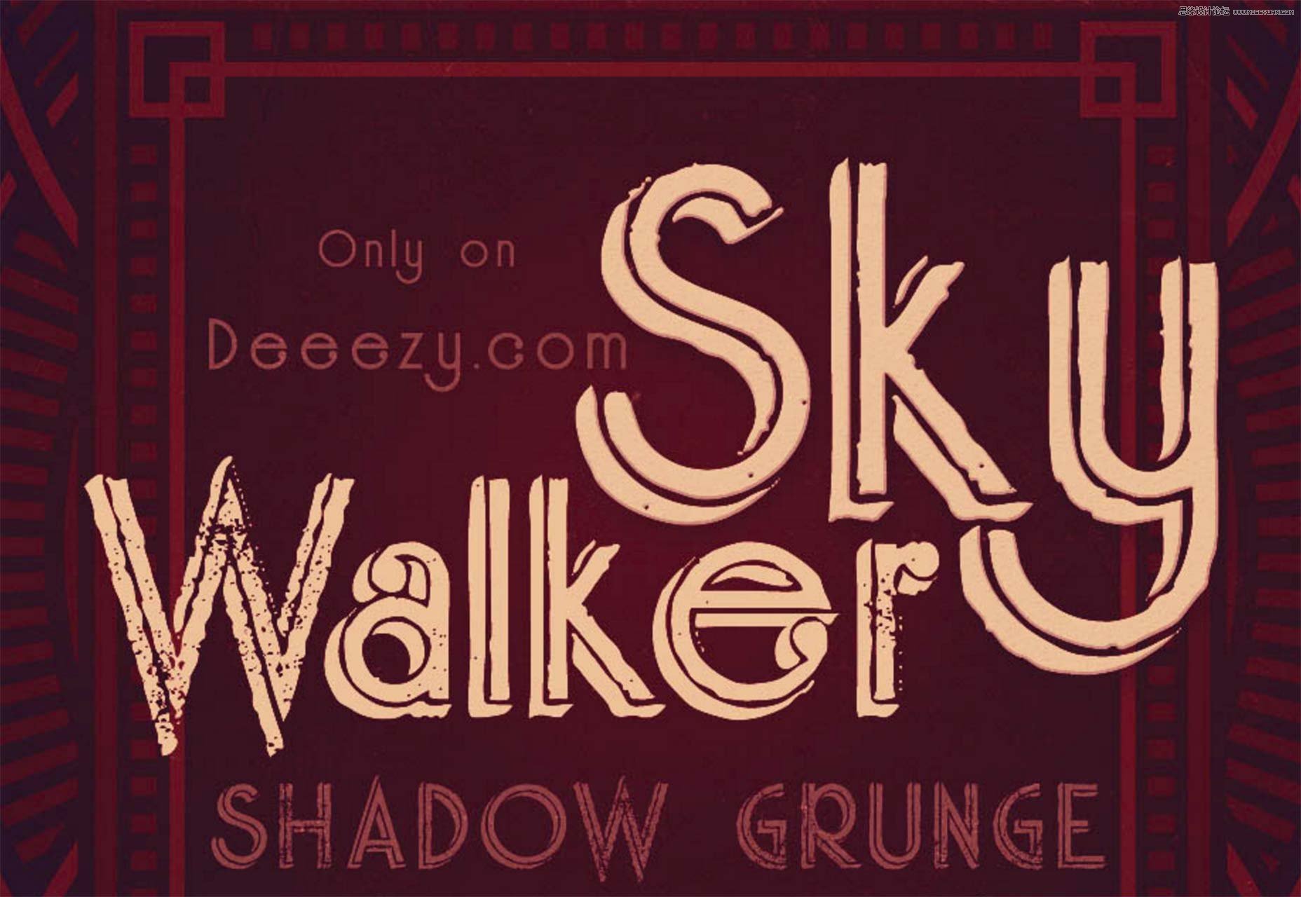 skywalker shadow grunge 是一款装饰风格极强的字体,可以免费