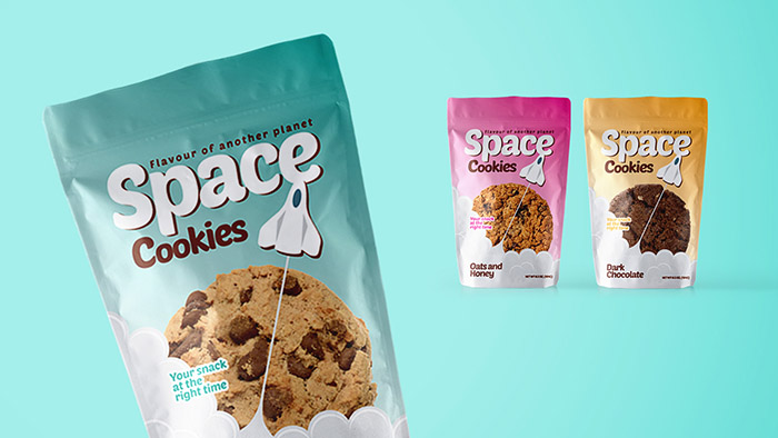 space cookies饼干食品包装设计欣赏 ps教程网